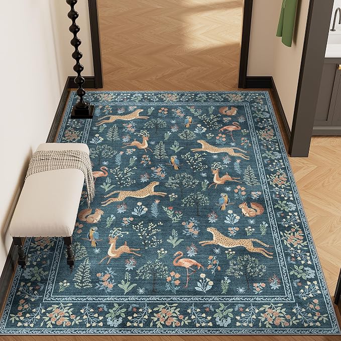 DUKINO 3x5 Rug, Washable Animal Area Rug - Image 5