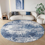 Blue Round Rugs 6ft Washable Circle Area Rug by Acapet