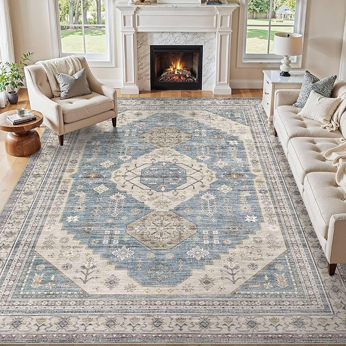 10x12 Washable Area Rug, Large Rugs by JessibouAreaRug