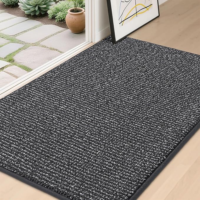 BEQHAUSE Dirt Trapper Door Mat 32" x 48", Non-Slip Washable Doormats Entrance by BEQHAUSE