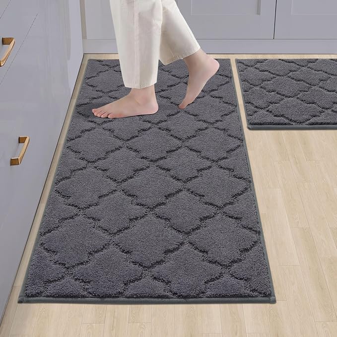COSY HOMEER Soft Kitchen Rugs for in Front of Sink Super Absorbent Kitchen by COSYHOMEER