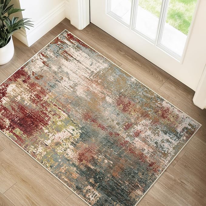 RELEANY Washable Area Rugs 2'x3' Non-Slip Modern Abstract Soft by RELEANY