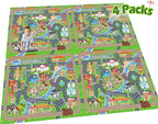 Car Rug Play Mat for Kids Toy Cars, 4 Packs 3'x4'/ 36"x48" Road Traffic Playmat - Image 2