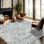 CHAMPLANT Washable Area Rug 9'x12' Boho Design Non-Shedding Easy Care Ideal by CHAMPLANT