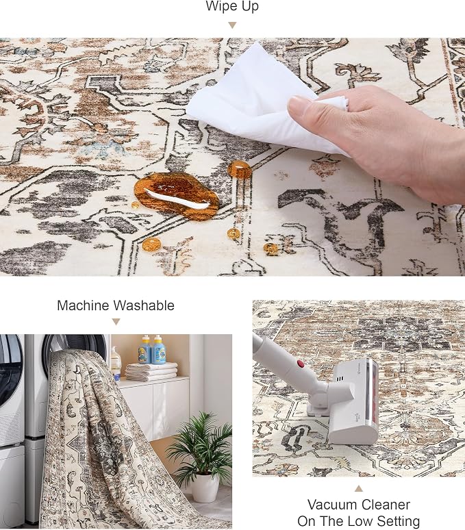 befbee 9x12 Area Rugs for Living Room, Ultra-Thin Washable Rug, Non-Slip - Image 4