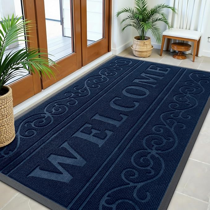 OLANLY Welcome Door Mat Indoor Outdoor Entrance, Heavy Duty Sturdy Front Door by OLANLY