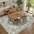 3x5 Area Rugs Living Room Rug: Washable Vintage Boho Medallion Rug No Slip - Image 4