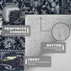 KILOCOCO Area Rug 4x6 Entryway Rug Washable Printed Vintage Floral Rubber - Image 3
