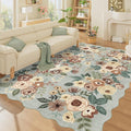 DUKINO 6x9 Area Rug, Floral Washable Rugs by DUKINO