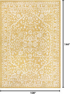 JONATHAN Y Boho Medallion Indoor Outdoor Area Rug 9X12 Yellow/Cream, Malta - Image 2