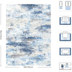 Washable Rug 6x9, Abstract Morden Soft Area Rug, Non-Slip Low Pile Rugs - Image 2