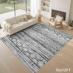 cotiled 10x12 Area Rugs Living Room Rug: Washable Boho Rugs - Image 9