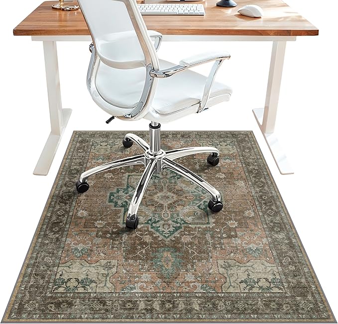 48"x60" Office Chair Mat for Hardwood Tile Floor, Under Desk Carpet Protector by BESBLEE