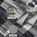 Terrug Black and White Checkered Rug - Image 6
