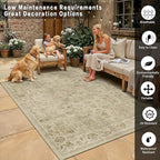 6x9 Easy Jute Neutral Area Rug Beige Vintage Indoor Outdoor Carpet Non-Slip - Image 5