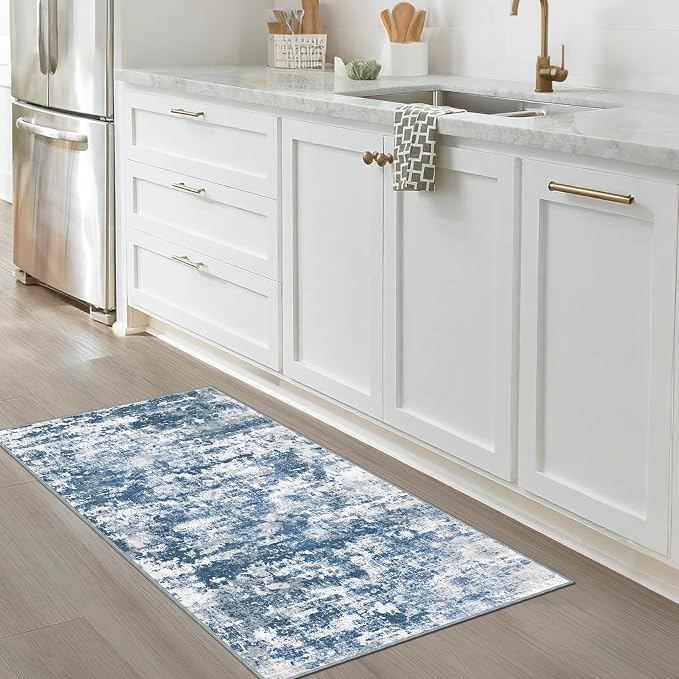 Runners for Hallways Ultra Non-Slip 2x4 Washable Kitchen Rug Abstract Tear and - Image 8