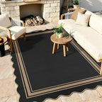 5x7 Scalloped Rug Easy Jute Washable Outdoor Patio Rug - Image 9