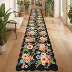 DUKINO 2x12 Runner Rug for Hallway, Soft Floral Washable Kitchen Runner Rug by DUKINO