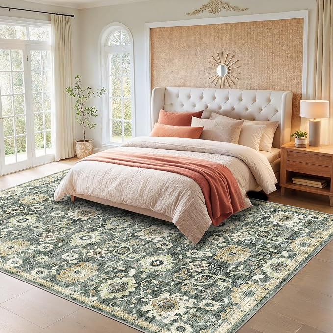 AMADA HOMEFURNISHING 8x10 Washable Area Rug, Low-Profile Large Area Rug - Image 8