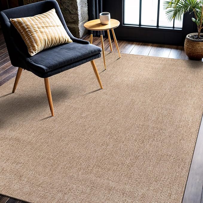 CAMILSON Easy Jute Rug 5x7, Indoor Outdoor Natural Color Fiber Area Rugs - Image 5