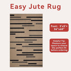 Tangsoo Stripe Easy Jute Rug, Ultra Thin 3x5 Washable Area Rug - Image 4