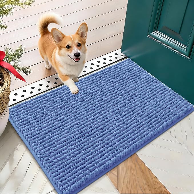 OLANLY Dog Door Mat for Muddy Paws 24x16, Ultra Absorbent Chenille Mud Doormat by OLANLY