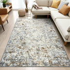 Toneed Abstract Area Rug Modern Washable Rug Soft Non Slip Rug Low Pile - Image 4