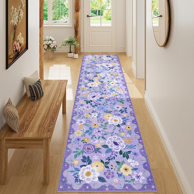 DUKINO 2x8 Runner Rug for Hallway, Washable Kitchen Runner Rug by DUKINO