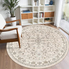 Round Kitchen Rugs 6ft Washable: Non-Slip Soft Low Pile Circle Area Rug - Image 3