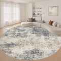 Round Rug Living Room Rugs: 10x10 Washable Circle Large Abstract Modern Soft by LOONGRUG