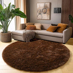 Amdrebio Dark Brown Round Circle Rugs 5Ft - Image 8