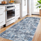 3x7 Washable Non-Slip Kitchen Runner Rug – Modern Abstract Neutral Beige & Gray - Image 2