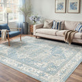5x7 Washable Vintage Area Rug Blue Oriental Living Room Bedroom Throw Rug by WondRg