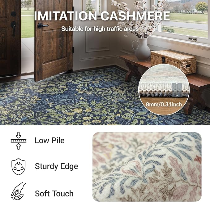 GENIMO Washable Small Reversible Rug 2x3, Low-Pile Non-Slip Kitchen Mat - Image 5