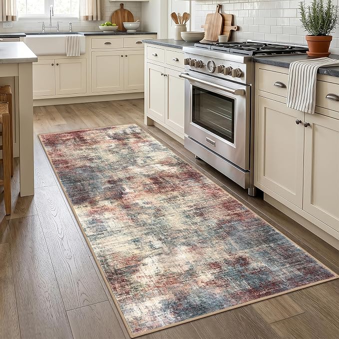 IOHOUZE Abstract Runner Rug 3x7 Ft Washable Runners - Image 2