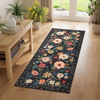 DUKINO 2x5 Runner Rug for Hallway, Washable Kitchen Floral Runner Rug by DUKINO