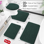 OLANLY Small Bathroom Rugs 24x16, Soft Absorbent Chenille Bath Rugs, Rubber - Image 2