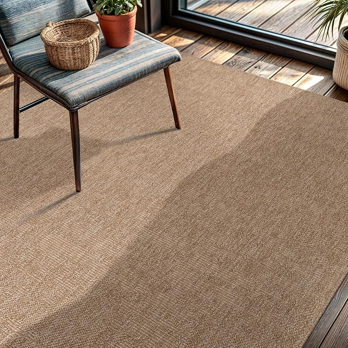 CAMILSON Easy Jute Rug 4x6, Indoor Outdoor Natural Color Fiber Area Rugs - Image 6
