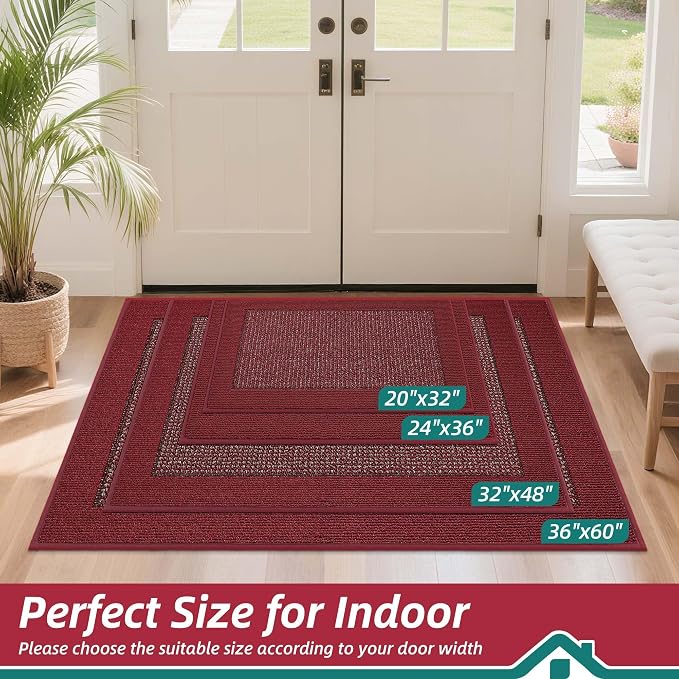 BEQHAUSE Indoor Door Mat 20" x 32", Dirt Trapper Door Mats Non-Slip Entryway - Image 2