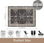 3x4 Entryway Rug Washable Non-Slip–Boho Floral Stain-Resistant Small Area Rug - Image 2