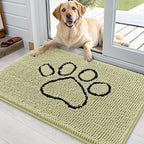 OLANLY Dog Door Mat for Muddy Paws 36x24, Paw Print Design, Absorbs Moisture by OLANLY
