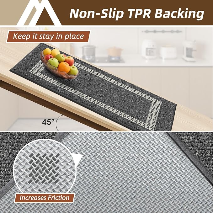 COSY HOMEER Kitchen Rugs Non-Slip 20x30/20x48 Inch Thick Polypropylene Standing - Image 3