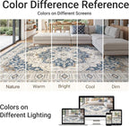 befbee 5x7 Area Rug for Living Rooms, Stain Resistant Neutral Washable Rugs for - Image 6