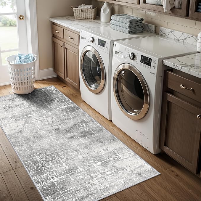 Washable 2x5 Hallway Runner Rug: Indoor Abstract Water Resistant Kitchen - Image 5