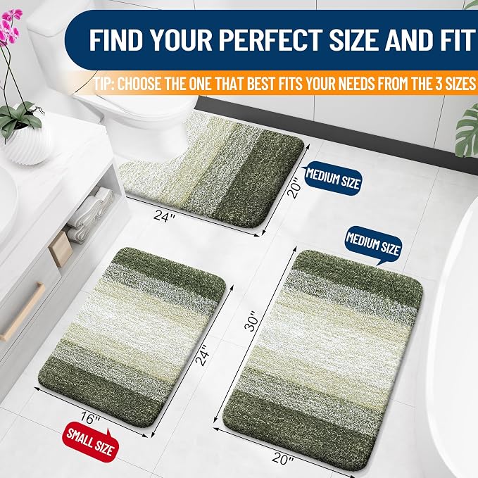 OLANLY Bathroom Runner Rugs Mat 59x20, Extra Soft Absorbent Microfiber Bath Rugs - Image 2