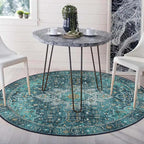 Moynesa Ultra-Thin Washable Round Rug - 4ft Oriental Circle Area Rugs - Image 7