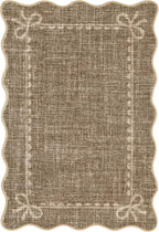 GarveeHome Scalloped Bow Rug for Kitchen Floor, Solid Brown Rug for Dorm - Image 4