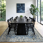 Blue Area Rug for Living Room 8x10 Washable Vintage Farmhouse Big Large Boho - Image 2