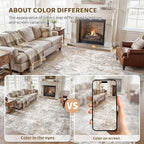 UERMEI Square Area Rugs : Washable 12x12 Neutral Modern Abstract Carpet - Image 5