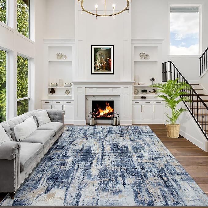 4x6 Area Rugs Washable Rug: Modern Abstract Living Room Rug Soft Anti-Skid Thin by GENTDRIZZ